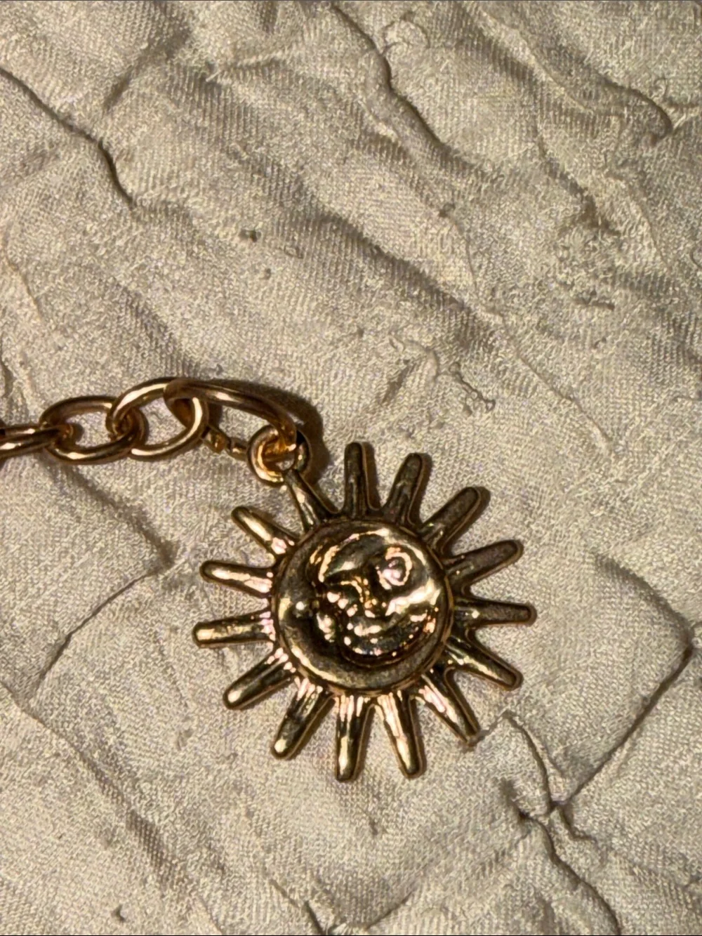 Fabulous gold tone moons Chicos chain belt
